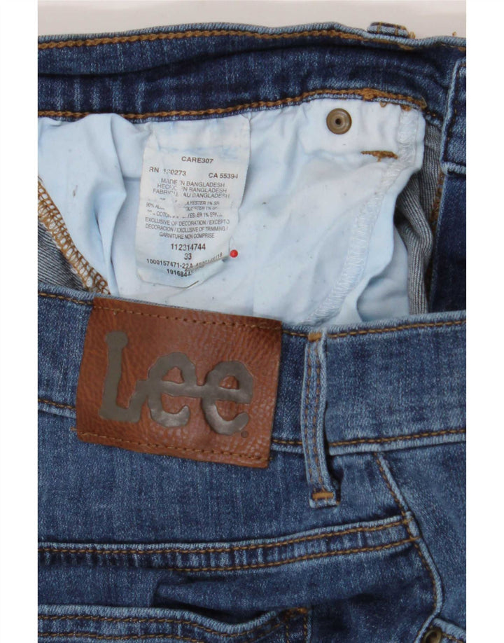 Lee Mens Denim Shorts W33 Grande Algodón Azul