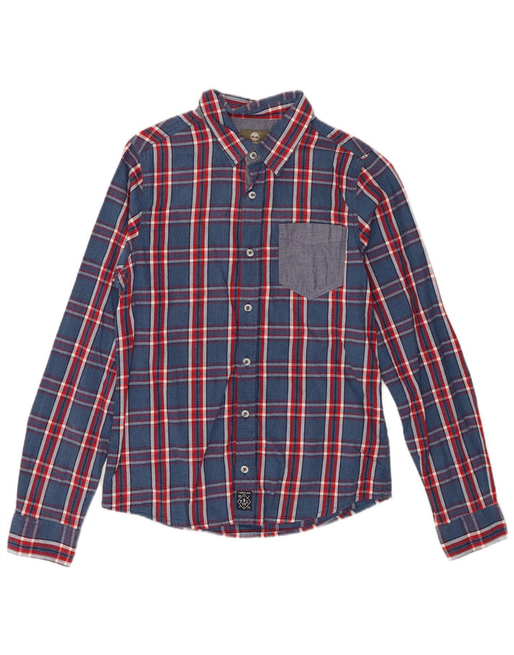 Timberland Camisa Niño 13-14 Años Small Azul Marino Cuadros Algodón