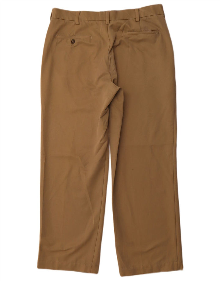 IZOD Pantalón de traje recto para hombre W34 L30 Poliéster beige