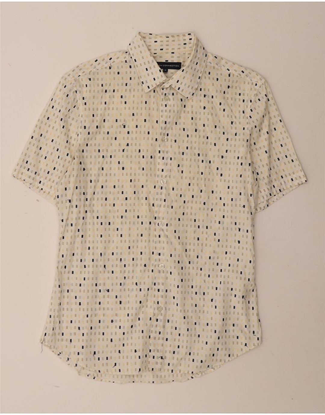 Camisa de manga corta para hombre French Connection de algodón con lunares en beige medio