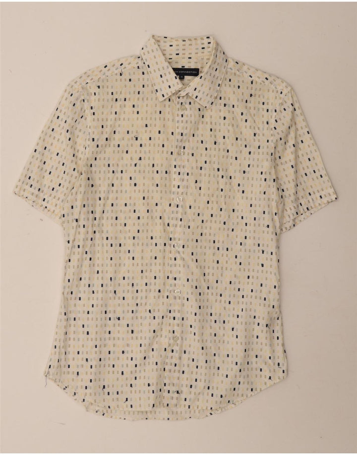 Camisa de manga corta para hombre French Connection de algodón con lunares en beige medio