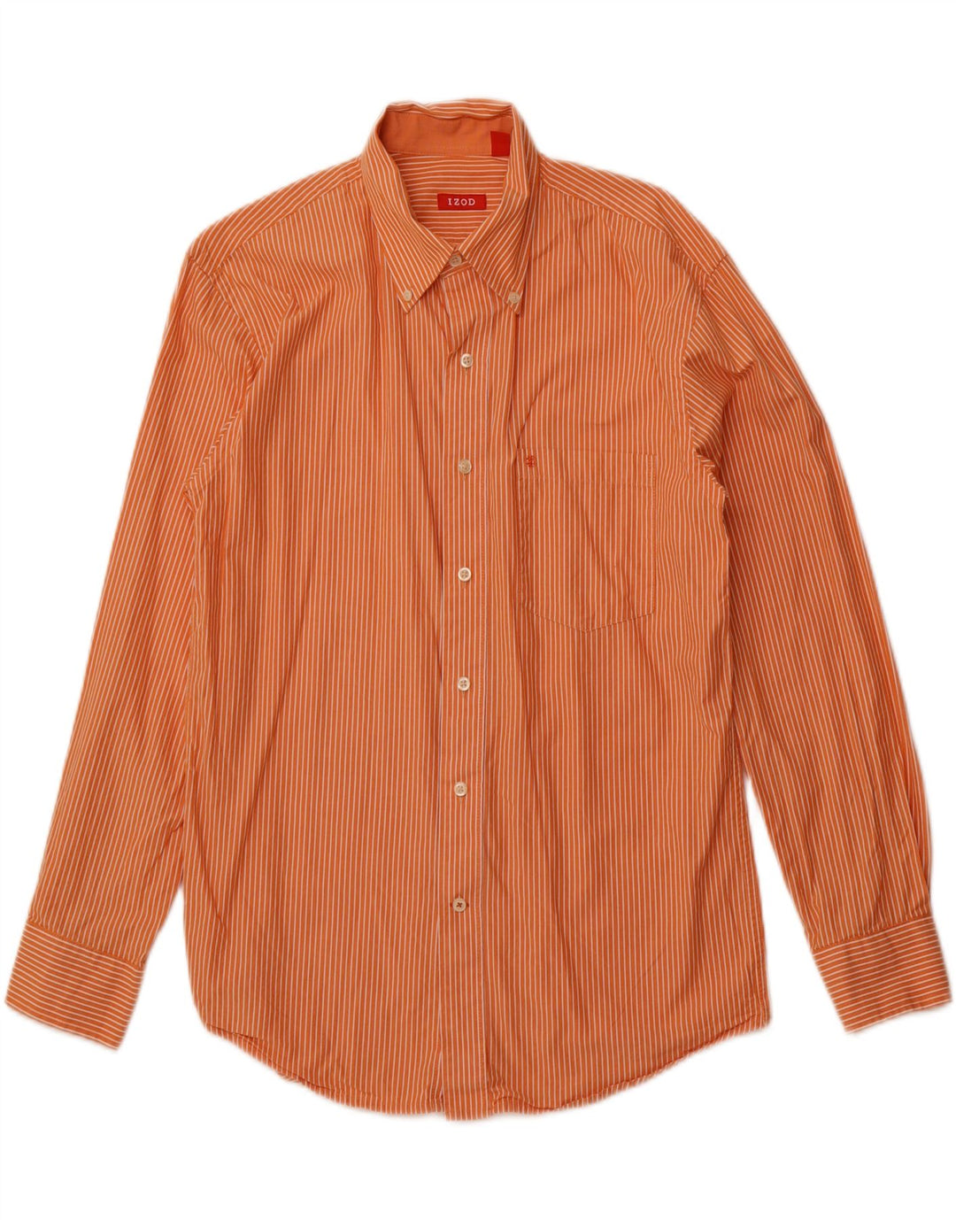 Camisa Izod Hombre Medium Naranja Pinstripe