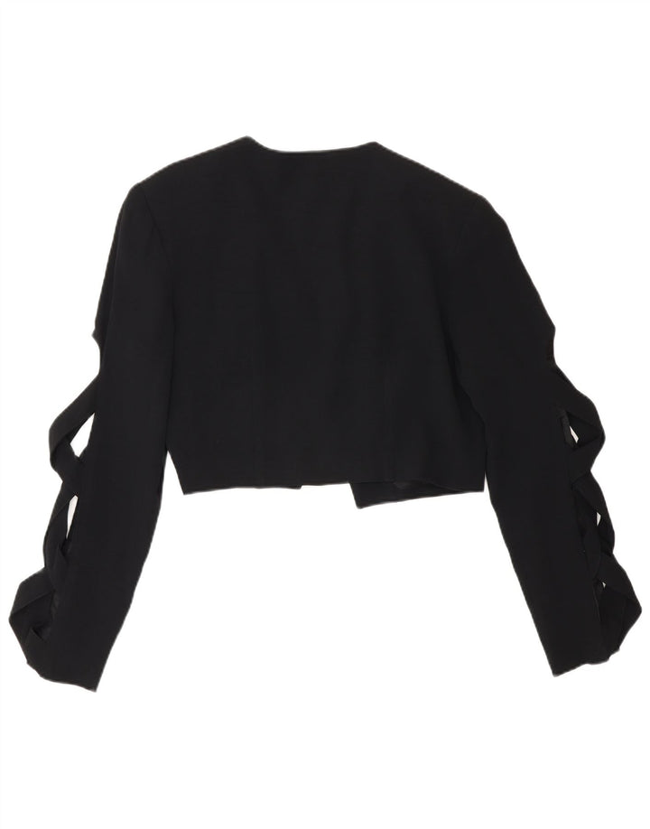 Chaqueta Bolero Vintage para Mujer IT 44 Acetato Negro Medio