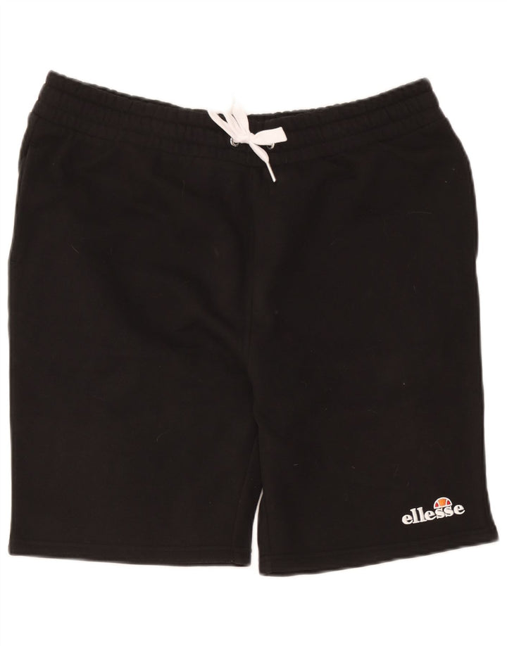 Ellesse - Pantalones cortos deportivos para hombre, talla grande, algodón negro