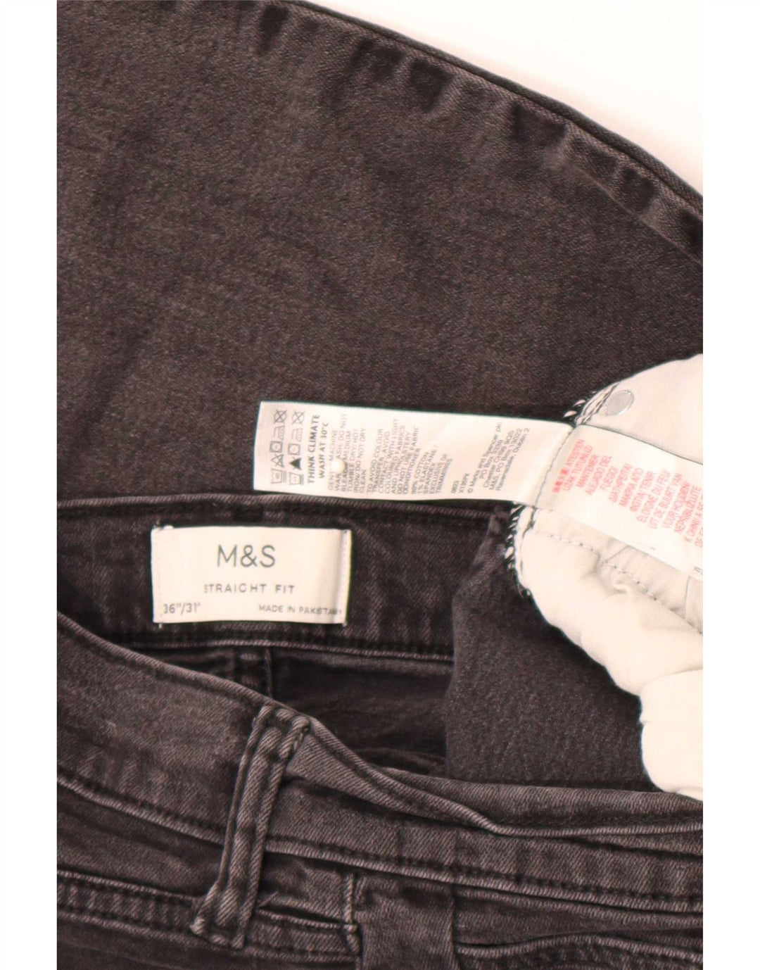 Marks & Spencer Vaqueros rectos para hombre W36 L31 Algodón gris