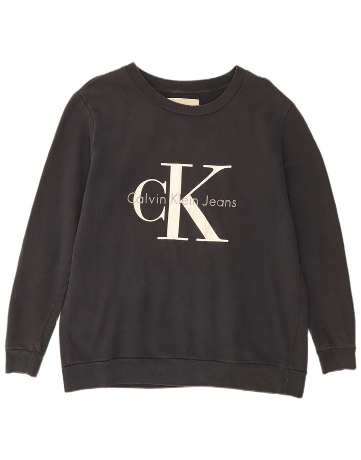 CALVIN KLEIN JEANS Sudadera gráfica para hombre Jumper Small Black