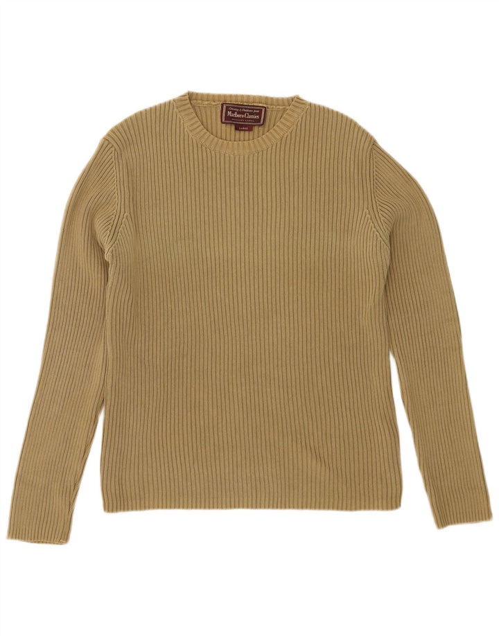 MARLBORO CLASSICS Jersey con cuello redondo para hombre, talla grande, algodón caqui