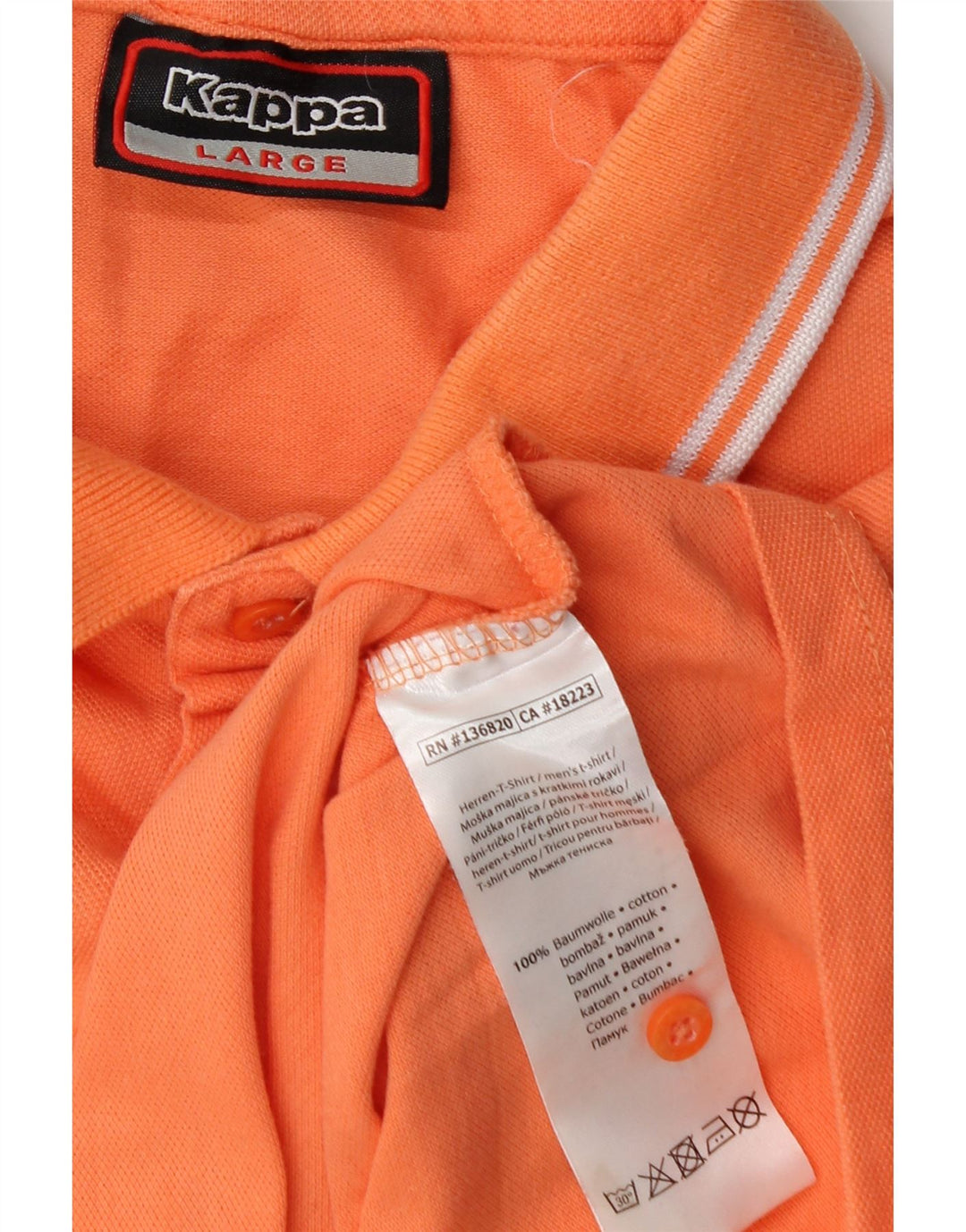 Kappa Polo Hombre Grande Naranja Algodón