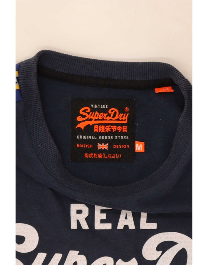 Camiseta Superdry Graphic Manga Larga Azul Marino Mediano