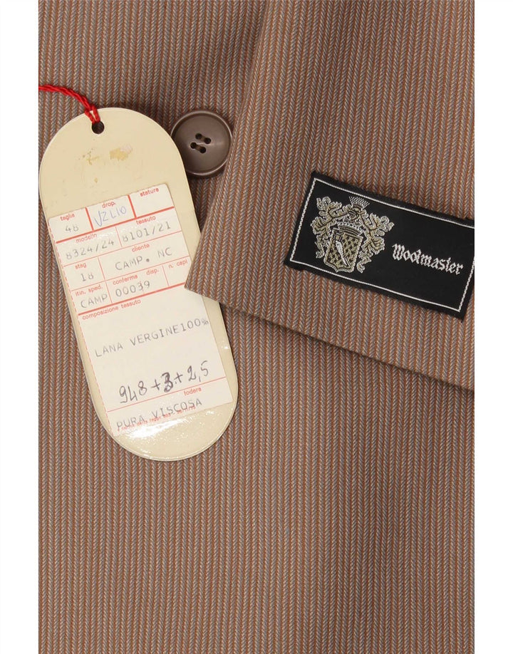 Traje vintage para hombre de 2 piezas IT 48 Medio W30 L32 Marrón Pinstripe