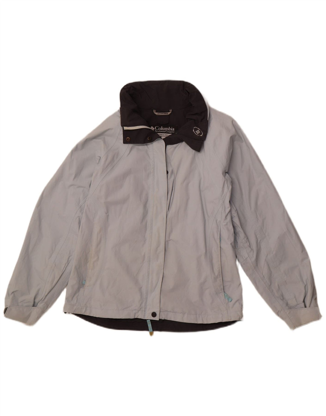 COLUMBIA Chaqueta cortavientos con capucha para mujer UK 44 Medium Blue Nylon Sports