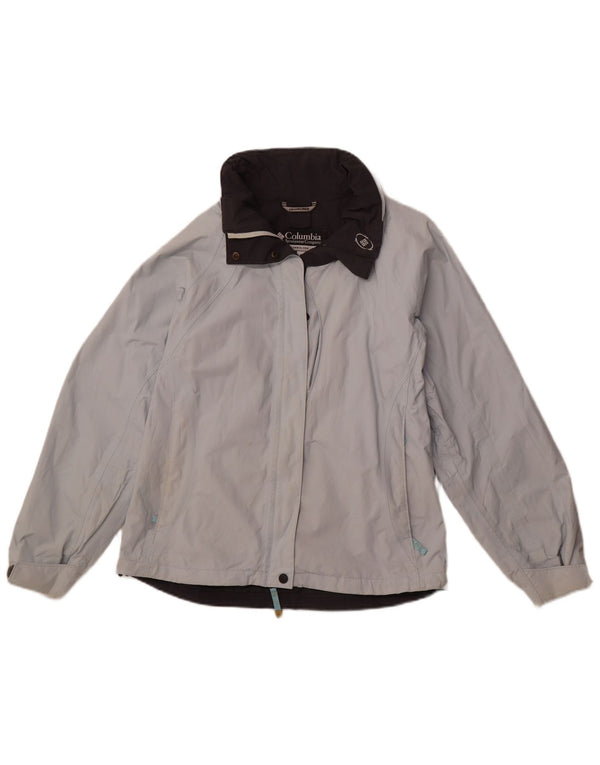 COLUMBIA Chaqueta cortavientos con capucha para mujer UK 44 Medium Blue Nylon Sports