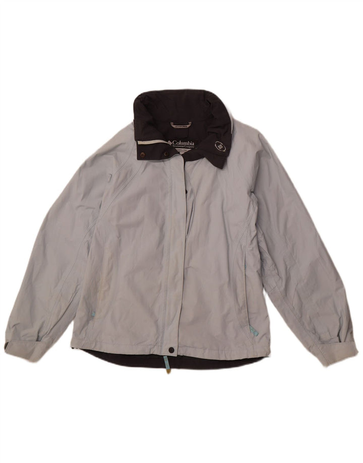 COLUMBIA Chaqueta cortavientos con capucha para mujer UK 44 Medium Blue Nylon Sports