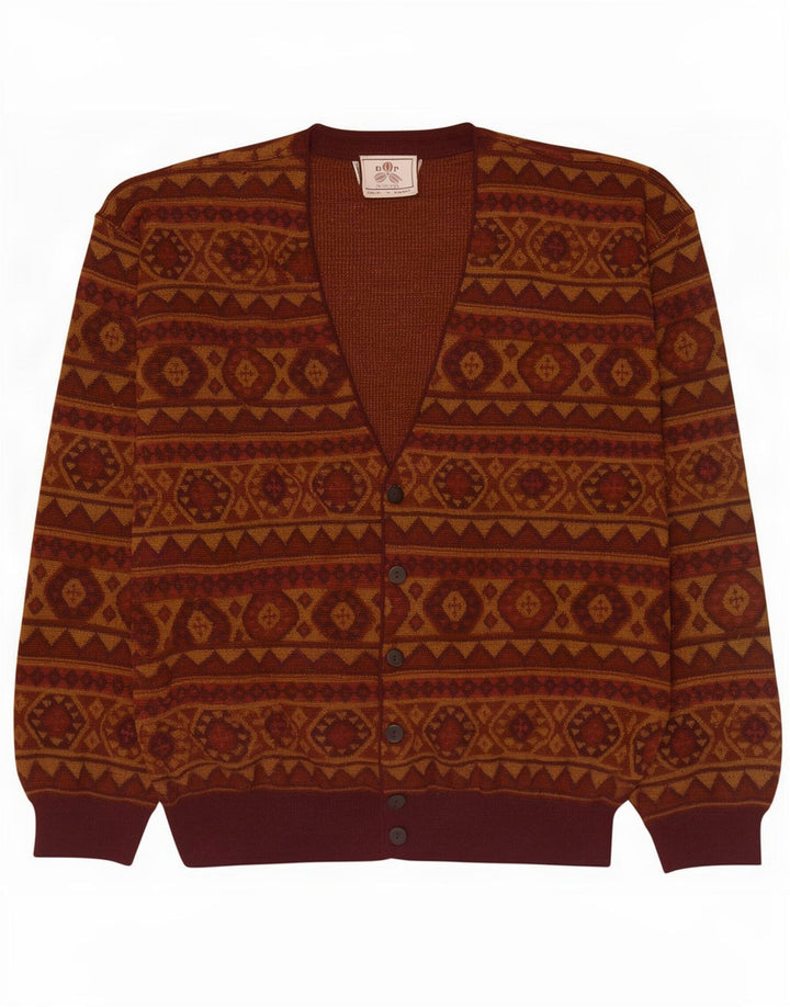 De Pietri Suéter Cárdigan Hombre XL Marrón Geométrico