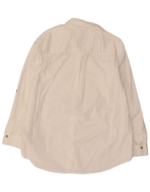 Massimo Dutti Camisa Manga Larga Mujer EU 44 XL Blanco Algodón