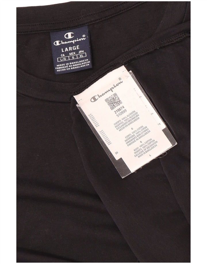 Champion Camiseta Hombre Top Grande Algodón Negro