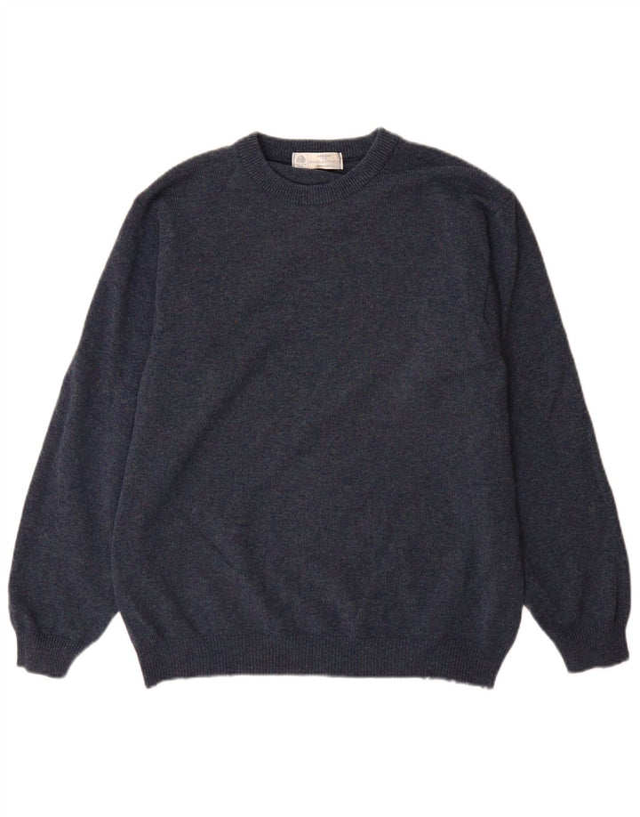 Marks & Spencer Jersey De Cuello Redondo Para Hombre De Lana De Cordero Azul Medio