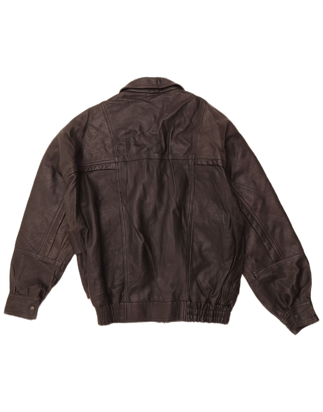 VINTAGE Chaqueta de cuero para hombre EU 46 Pequeño cuero negro