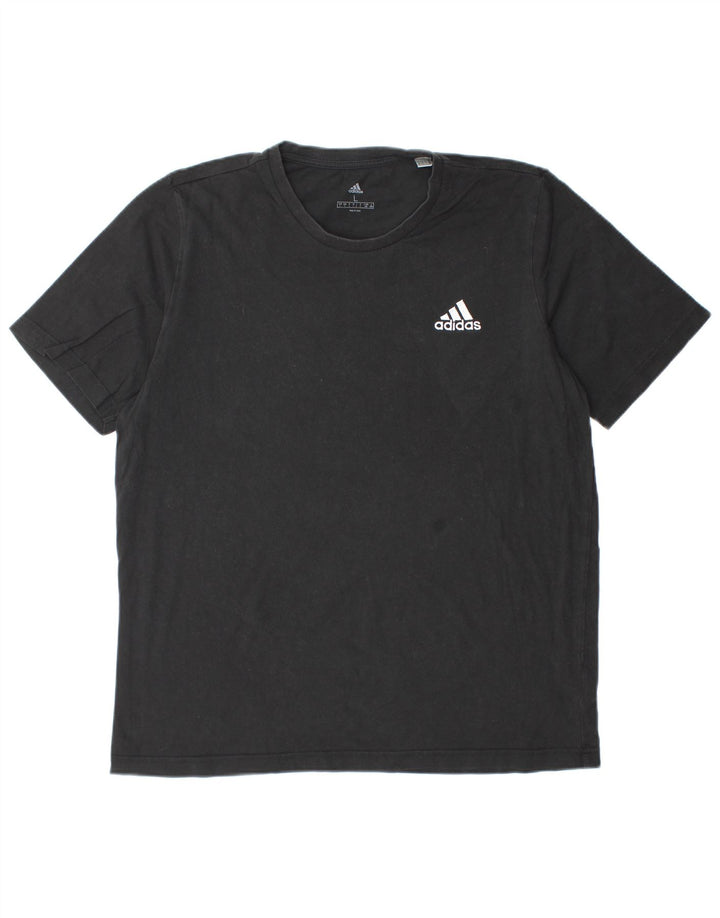 ADIDAS Mens T-Shirt Top Large Black Cotton