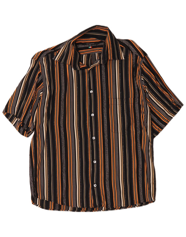 Camisa Tipo' S Hombre Manga Corta Viscosa Rayas Mediana Multicolor
