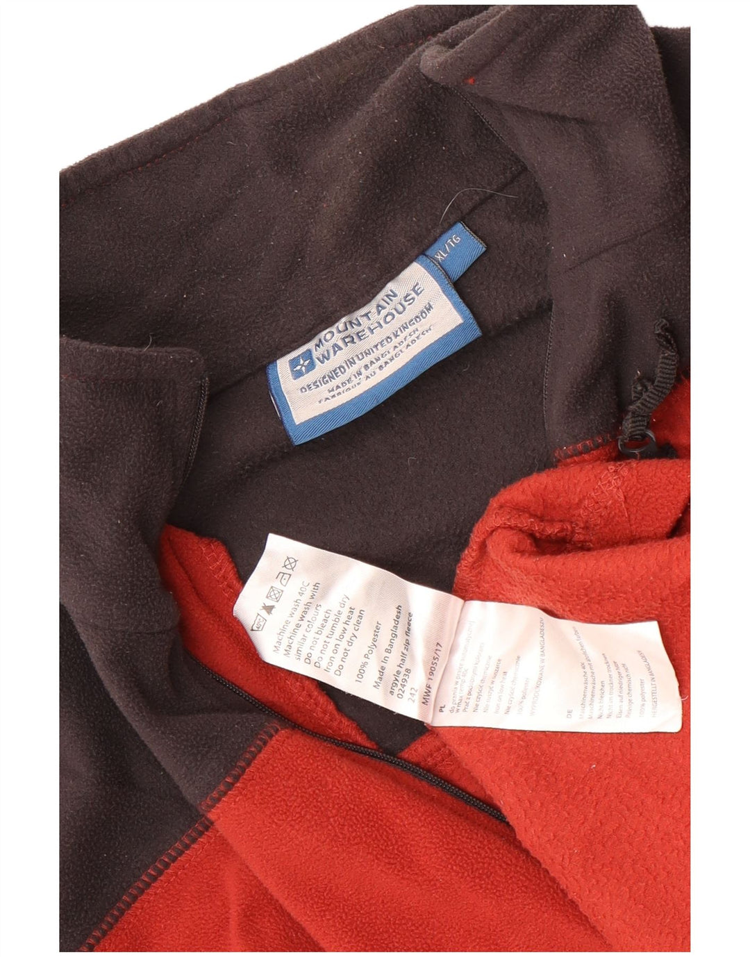 Mountain Warehouse Jersey De Polar Con Cremallera Y Cuello Para Hombre XL Poliéster Color Block Rojo