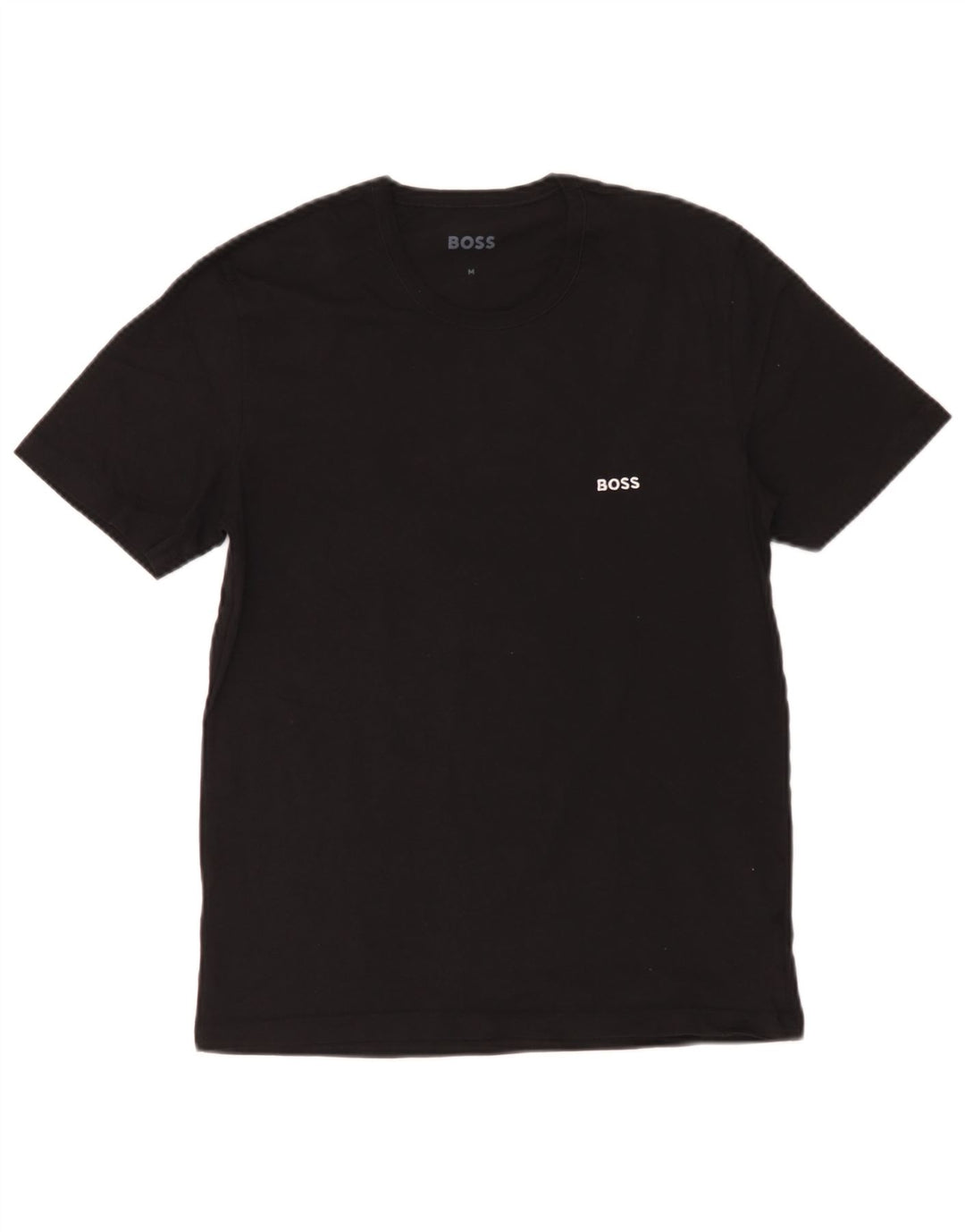 Hugo Boss Hombre Camiseta Top Medium Negro Algodón