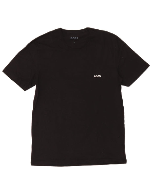 Hugo Boss Hombre Camiseta Top Medium Negro Algodón