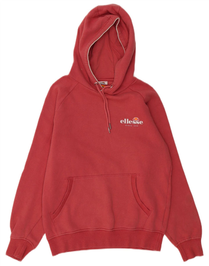 Ellesse Hombre Sudadera Con Capucha Gráfica Jersey De Algodón Rojo Medio