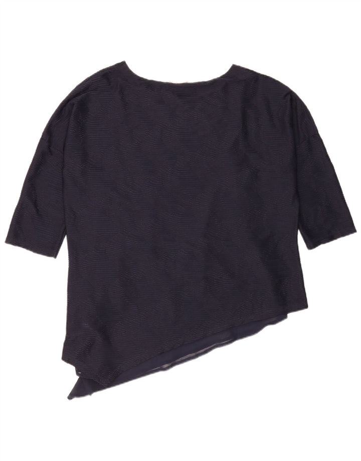 Phase Eight Blusa asimétrica de manga 3/4 para mujer UK 40 Azul marino mediano