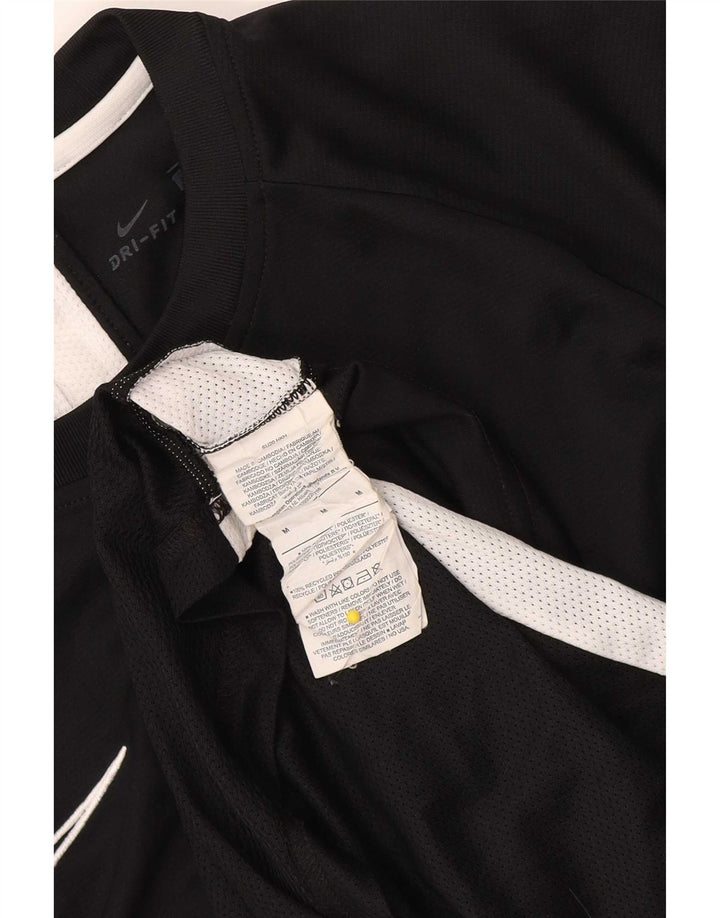 Nike Camiseta Dri Fit para mujer UK 44 Mediano Negro Colorblock Poliéster