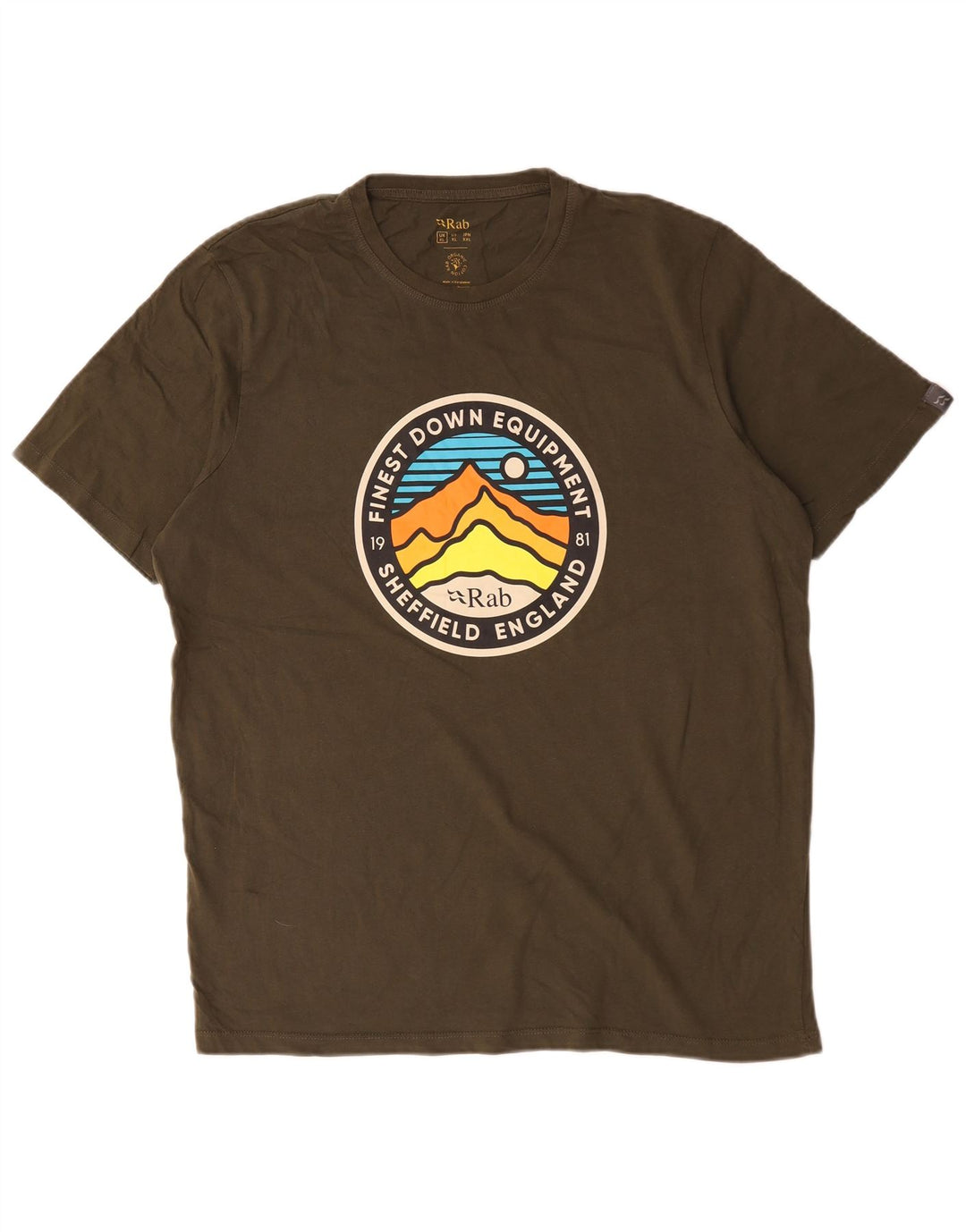 Rab Camiseta Gráfica para Hombre Top XL Caqui Algodón