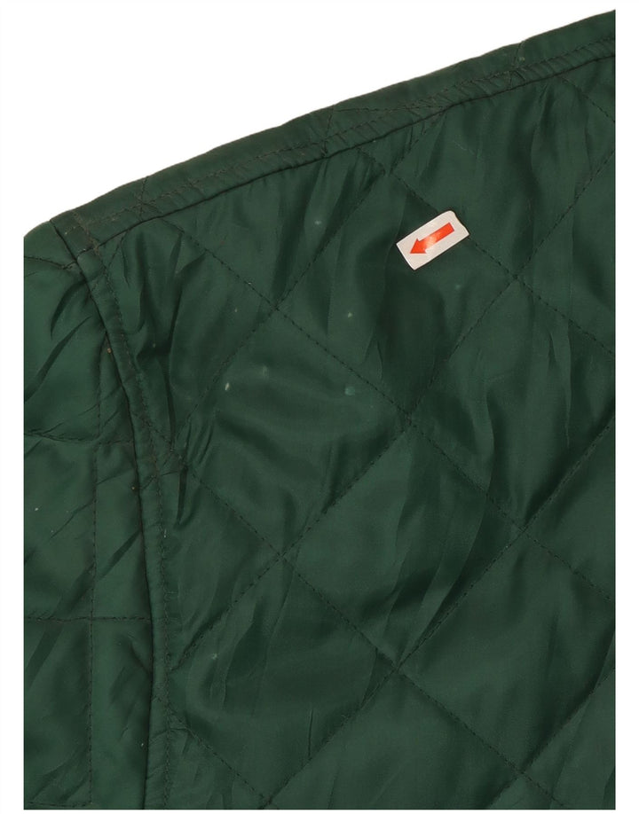 Vintage hombres chaqueta acolchada Reino Unido 40 gran nylon verde