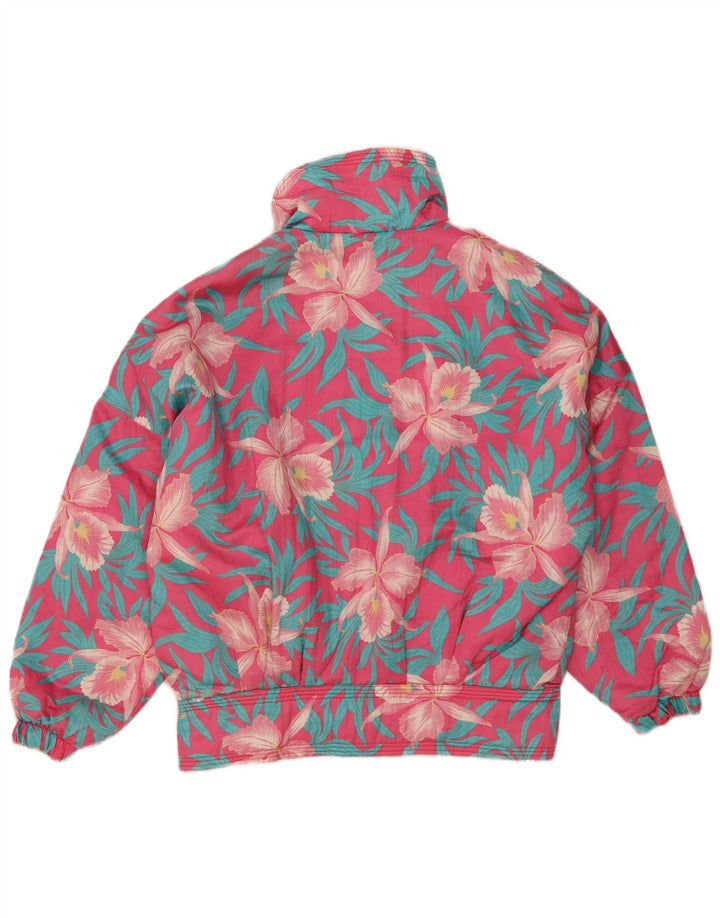 Peralp Chaqueta de esquí extragrande a prueba de viento para mujer IT 38 XS Poliéster floral rosa