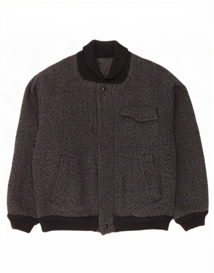 Vintage hombres bombardero chaqueta Reino Unido 40 grande negro