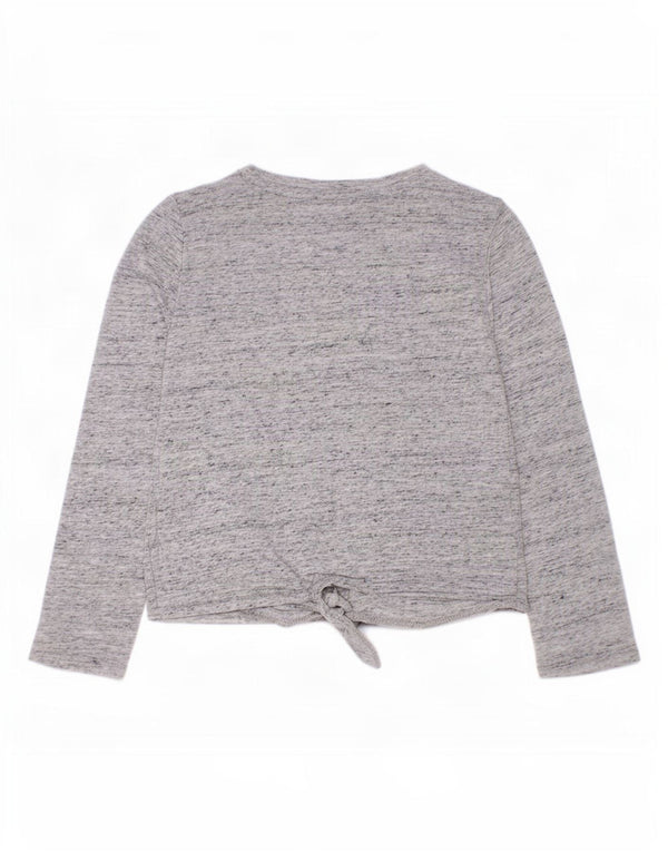 Tommy Hilfiger Top gráfico para niñas de manga larga 4-5 años XS Gris moteado