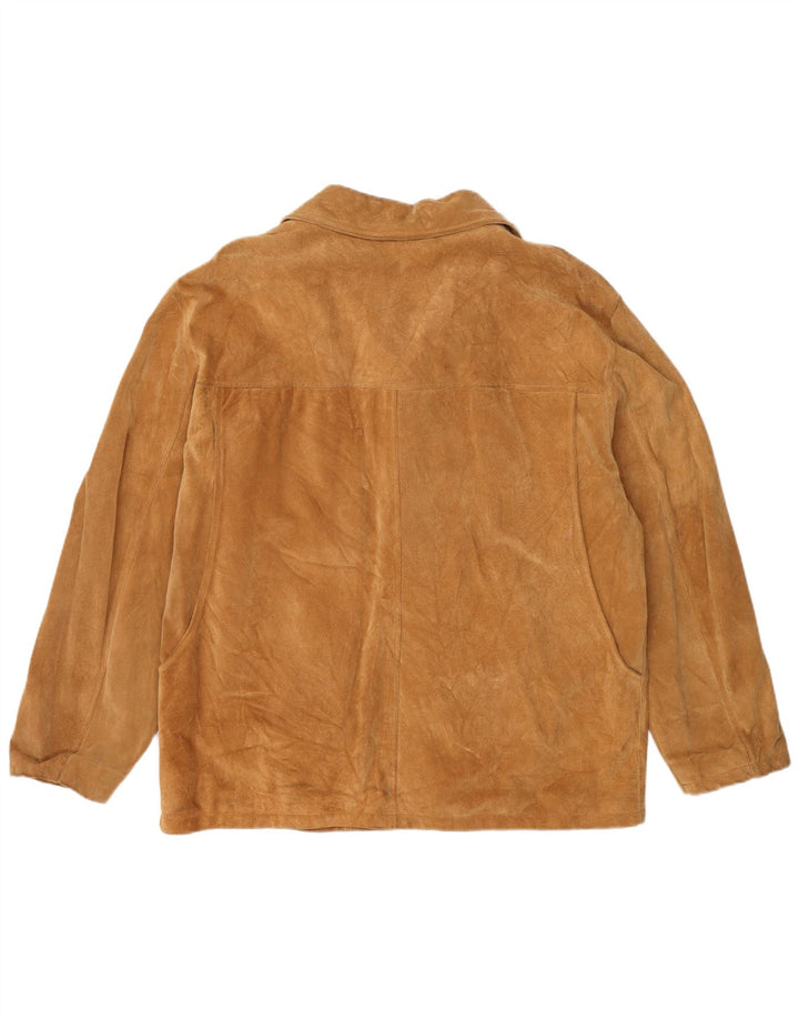 Chaqueta de ante vintage para mujer IT 48 XL Cuero beige