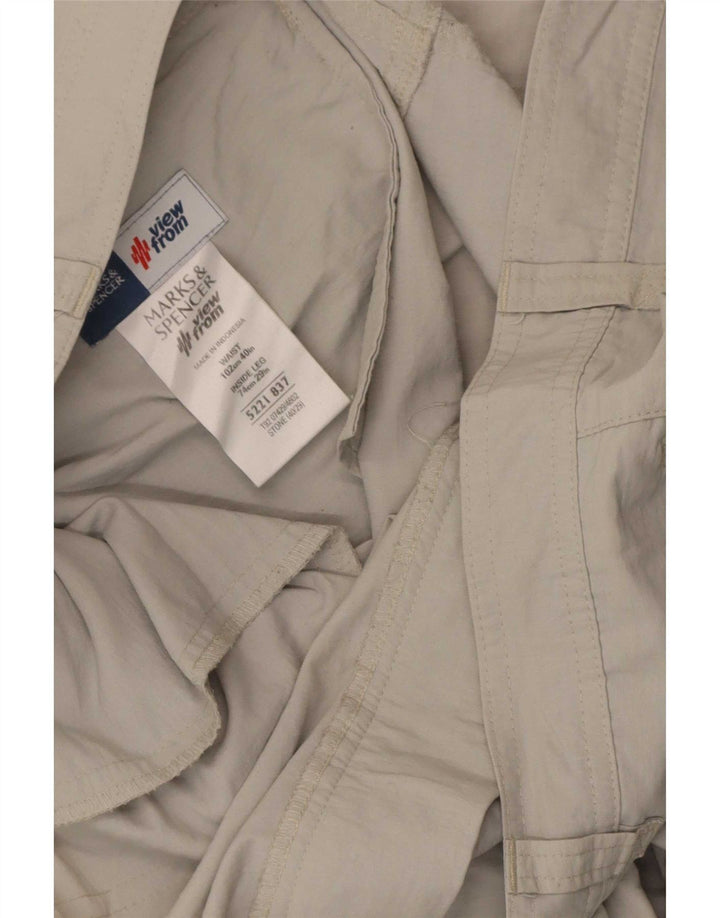 Pantalones cargo rectos para mujer Marks & Spencer W40 L29 Poliamida gris