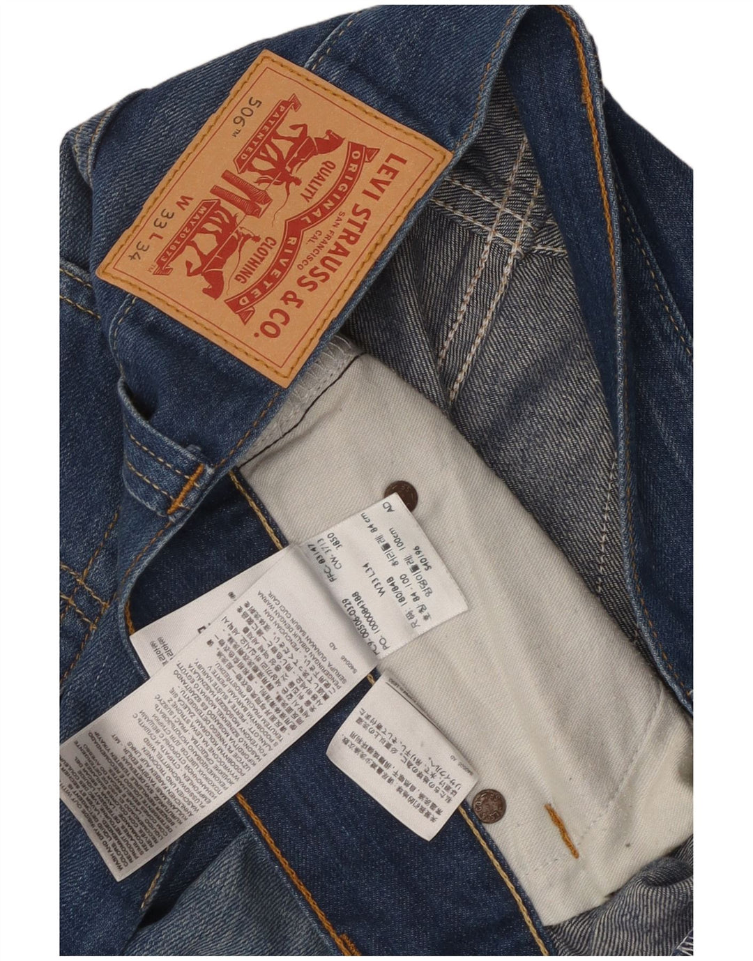 Levi's Vaqueros rectos 506 para hombre W33 L34 Algodón azul