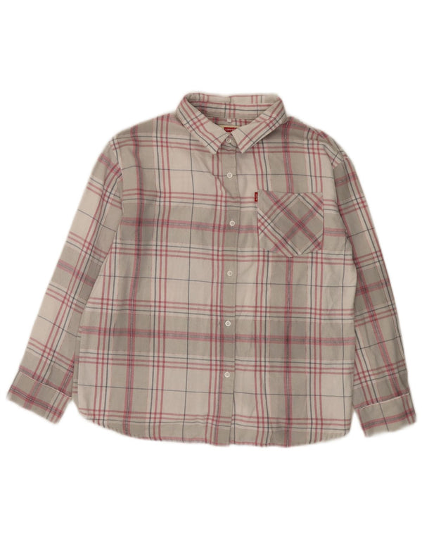 LEVI'S Camisa de franela para niña 14-15 años Algodón a cuadros gris