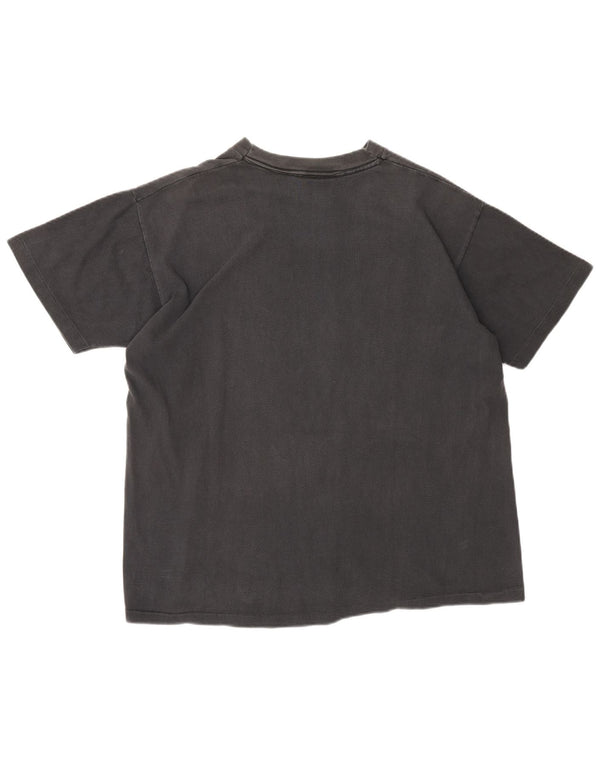 Harley Davidson Hombres 1990 Camiseta Gráfica Top Medio Gris Algodón Motocicleta