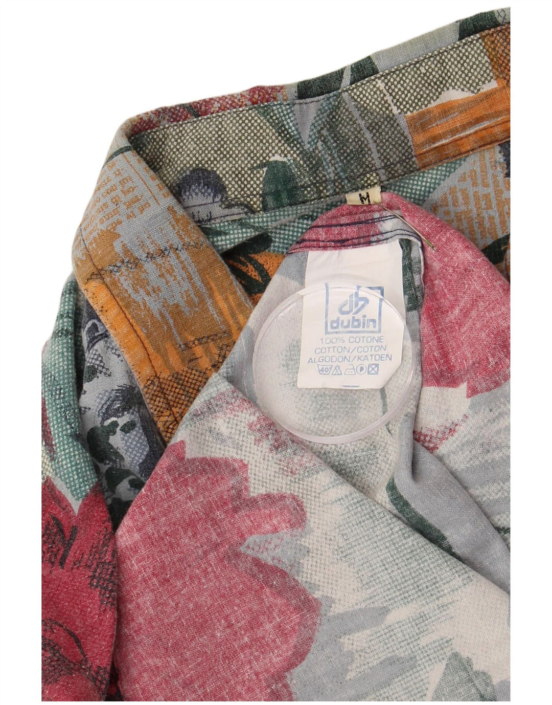 Dubin Camisa de manga corta para hombre de algodón floral multicolor mediano hawaiano