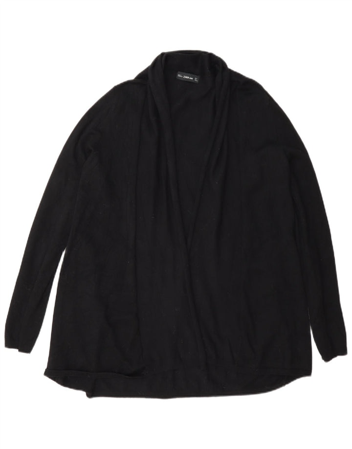 Zara - Cárdigan abierto para mujer, talla 40, talla grande, viscosa negra