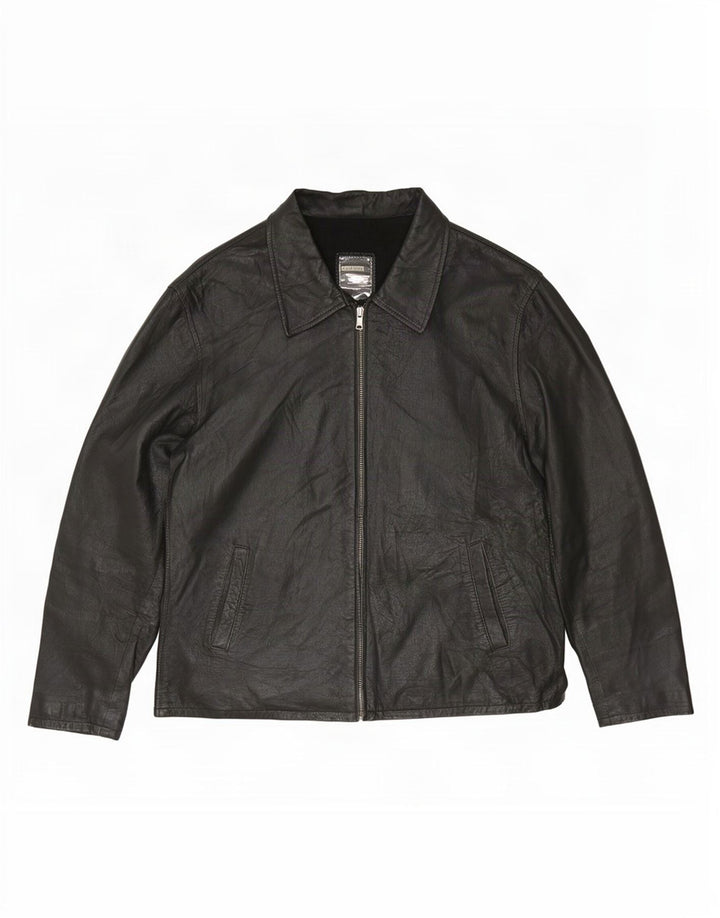 Chaqueta de cuero para mujer Gaudí UK 46 Grande Negro