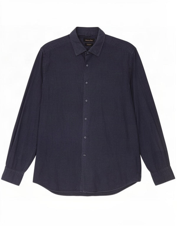 Camisa Massimo Dutti Hombre XL Azul Marino Algodón