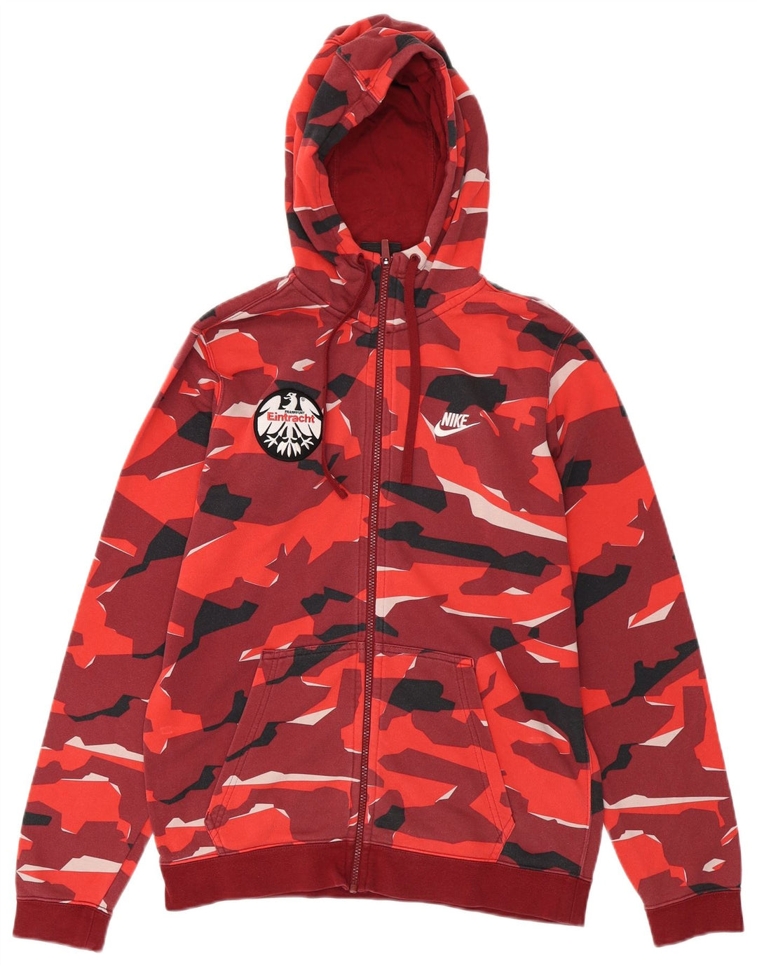 NIKE Eintracht Frankfurt Sudadera con capucha y cremallera para hombre, color burdeos mediano