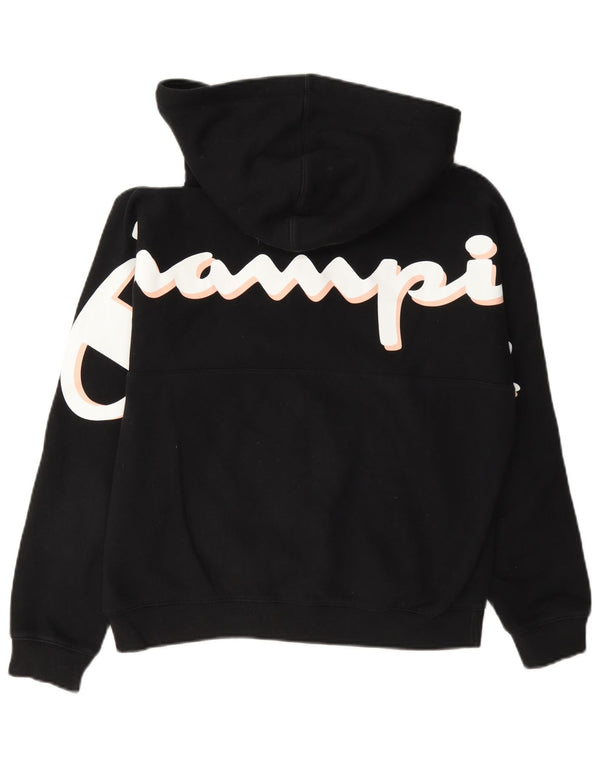 Champion Sudadera con capucha y cremallera de ajuste relajado para mujer Reino Unido 10 Small Algodón negro