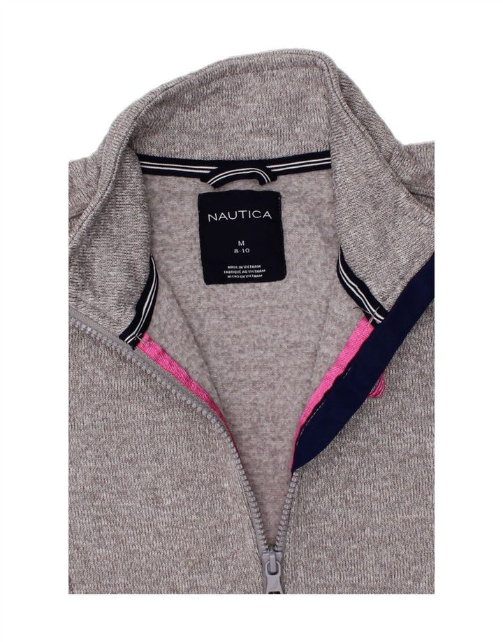 NAUTICA Girls Tracksuit Top Jacket 8-9 Years Medium Grey Polyester Vintage Nautica and Second-Hand Nautica from Messina Hembry 