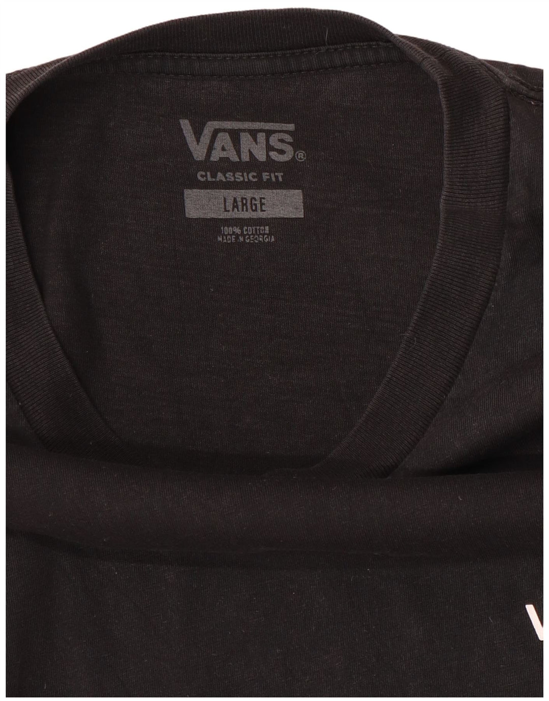 Vans - Camiseta de corte clásico para hombre, talla grande, algodón negro