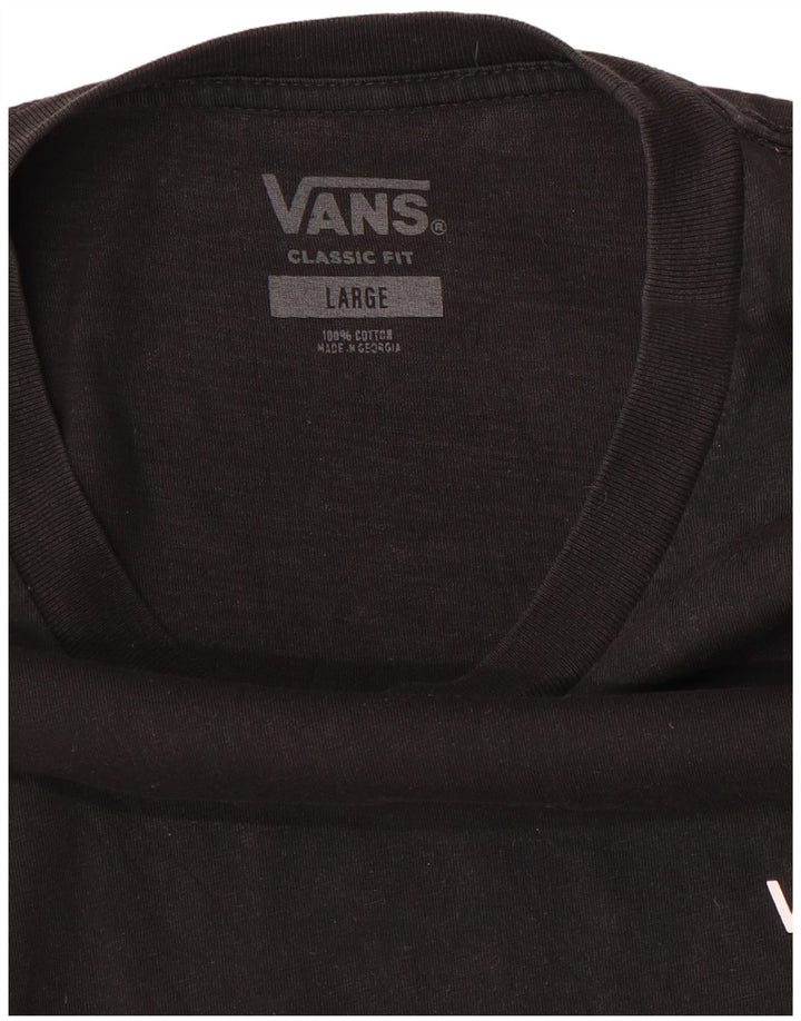 Vans - Camiseta de corte clásico para hombre, talla grande, algodón negro