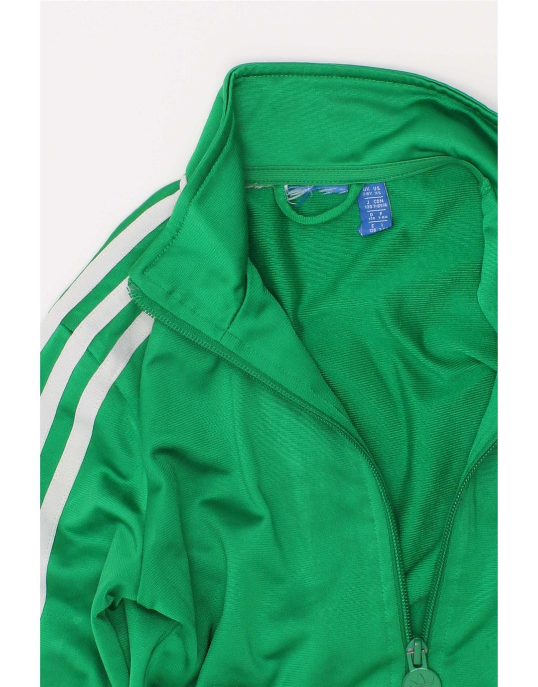 Adidas Boys Graphic Chándal Top Chaqueta 7-8 Años Verde Poliéster